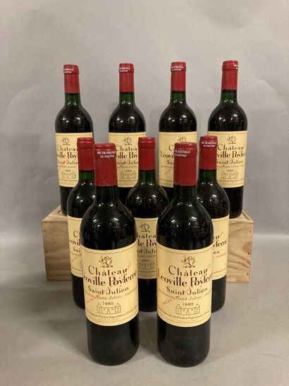 null 9 bouteilles Château LEOVILLE POYFERRE, 2° cru Saint-Julien 1985 (3 J, 1 LB)...