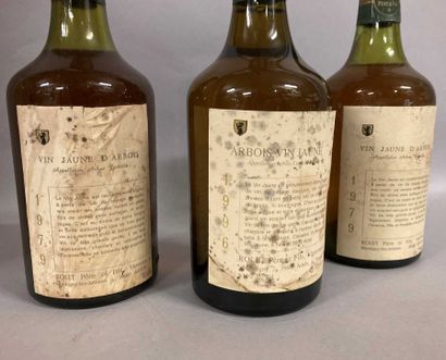 null 2 bouteilles VIN JAUNE D'ARBOIS, Rolet 1979 (et, LB) et 1 de 1996 (et)