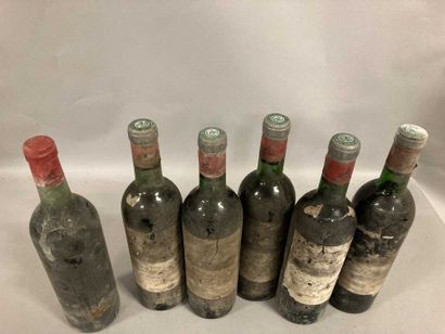 null 6 bouteilles Château LEOVILLE-LAS-CASES, 2° cru Saint-Julien (5 de 1970: ett,...