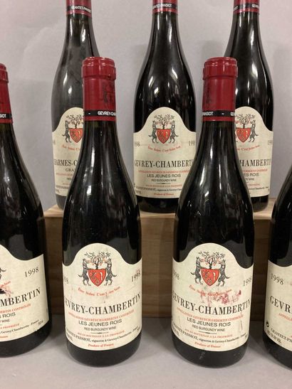 null 9 bouteilles GEVREY-CHAMBERTIN "Les Jeunes Rois", Geantet-Pansiot 1998 (elt,...