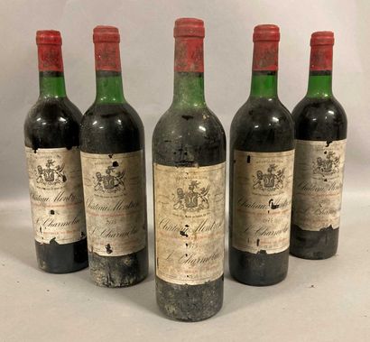 null 5 bouteilles Château MONTROSE, 2° cru Saint-Estèphe 1975 (ett, es, ea, TLB)