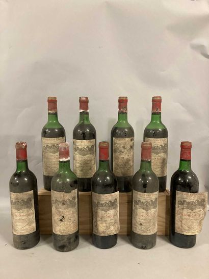 null 9 bouteilles Château CALON-SEGUR, 3° cru Saint-Estèphe 1975 (ett, ea, 3 capsules...
