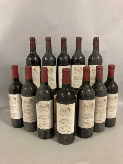 null 12 bouteilles Château PEYMOUTON, St-Emilion 1994 (es, et, 1 ea, différentes...