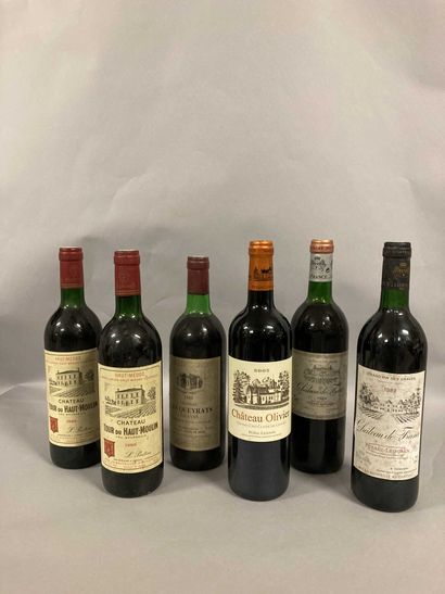 null 6 bouteilles GRAVES MEDOC (Olivier 2005, 2 de France 1989, 1 LB, 1 Les Queyrats...