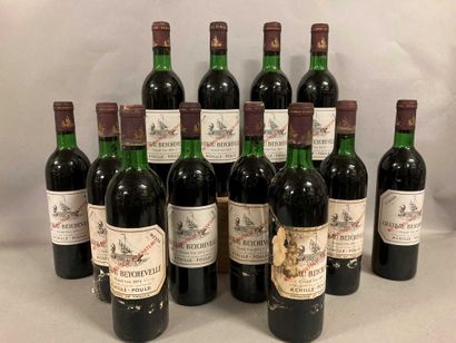 null 12 bouteilles Château BEYCHEVELLE, 4° cru Saint-Julien 1971 (els, 6 elt, 5 et,...