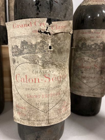 null 12 bouteilles Château CALON-SEGUR, 3° cru Saint-Estèphe 1970 (es, elt, ea/eta,...
