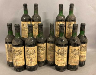 null 12 bouteilles Château DES JUDES, Bordeaux 1986 (es, et, 8 TLB, 2 LB, 2 MB)