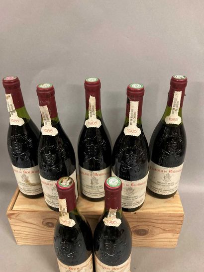 null 7 bouteilles CHATEAUNEUF-DU-PAPE Château de Beaucastel 1985 (elt, 2 TLB, 2 LB,...