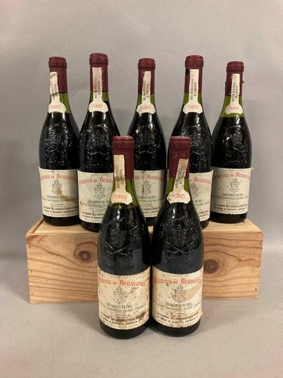 null 7 bouteilles CHATEAUNEUF-DU-PAPE Château de Beaucastel 1985 (elt, 2 TLB, 2 LB,...