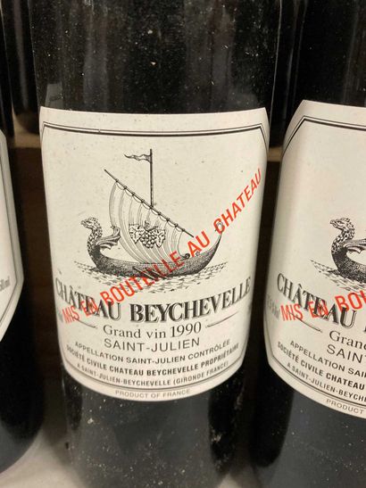 null 8 bouteilles Château BEYCHEVELLE, 4° cru Saint-Julien 1990 (1 LB) cb