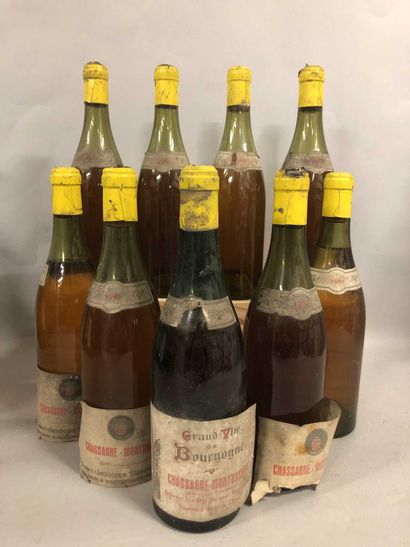 null 9 bouteilles CHASSAGNE-MONTRACHET Jacques Dépagneux (8 de 1981: 3 et, ea, 5...
