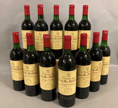 null 12 bouteilles Château LEOVILLE POYFERRE, 2° cru Saint-Julien 1982 (3 J, 3 TLB,...