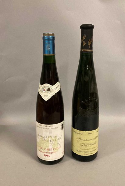 null 2 bouteilles GEWURZTRAMINER (1 Dom. Schlumberger, "Cuvée Christine" 1989, 1...