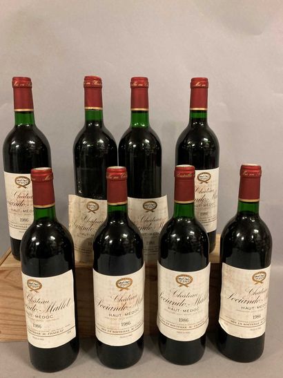 null 8 bottles Château SOCIANDO-MALLET, Haut-Médoc 1986 (ela, elt, 3 J)