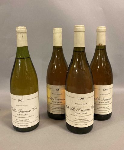 null 4 bouteilles CHABLIS Jean-Claude Bessin (3 "Fourchaume 1er cru" 1998, elt; 1...