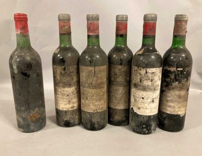 null 6 bouteilles Château LEOVILLE-LAS-CASES, 2° cru Saint-Julien (5 de 1970: ett,...