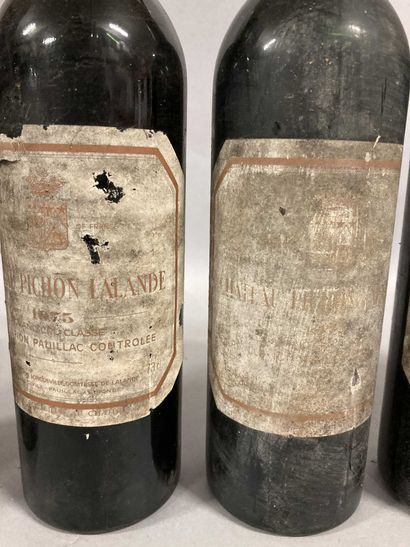 null 6 bouteilles Château PICHON-COMTESSE, 2° cru Pauillac (5 de 1975, ett, ea, 2...