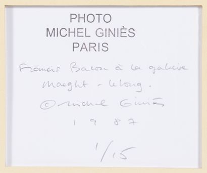 null Michel Giniès (1952) 

Francis Bacon à la galerie Maeght-Lelong, 1987.

Epreuve...