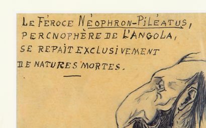 null Prosper d'Epinay (1836-1914) A l'ami Zukarian , dessin caricatural gouache et...