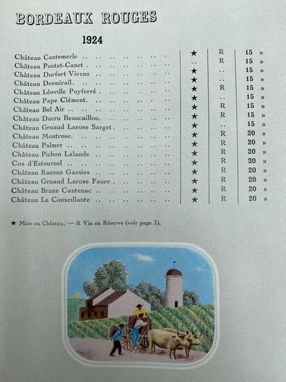 null 
Ensemble de 17 catalogues des Etablissements NICOLAS, « Liste des Grands Vins...