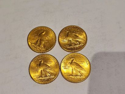 null 
4 pièces de 10 Dollars or datées 1910

