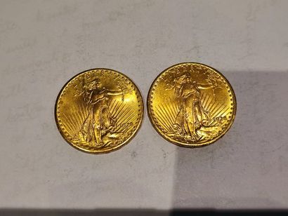null 
2 pièces de 20 Dollars datées 1928
