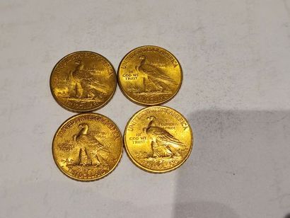 null 
4 pièces de 10 Dollars or datées 1908-1911-1912-1915

