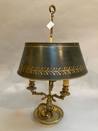Three-light hot water bottle lamp in gilt...