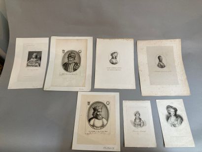 lot of 7 engravings or reproductions : Prinzessin...