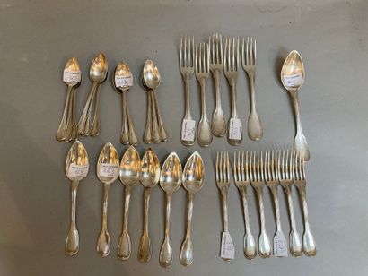 
Set of silver cutlery 925°/°° and 950°/°°...