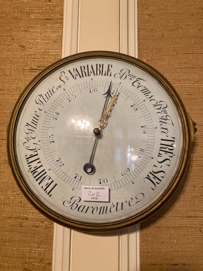 Barometer in tondo around 1900. Diameter:...