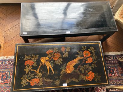 2 coffee tables South East Asia black lacquered....