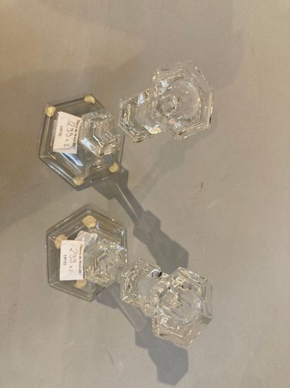 null Pair of Baccarat crystal torches, signed on the back

Height : 18 cm