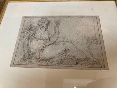 null FRENCH SCHOOL OF THE 18th CENTURY Ceres - The river god Two drawings on the...