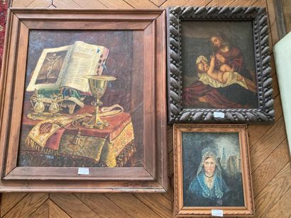 Three framed paintings

Woman with lace cap...
