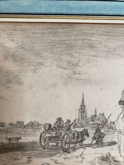 null Ecole HOLLANDAISE du XVIIe siècle, suiveur de Jan van GOYEN 

Femmes et enfants...