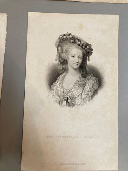 null lot of 7 engravings or reproductions : Prinzessin Lamballe , the Princess de...