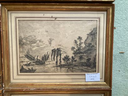 null Lot of 9 engravings including View of Bernaldo, View of Catauzaro, View of country...