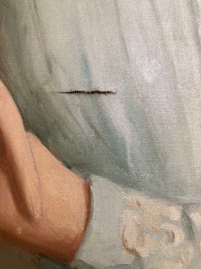 null Ecole XIXe 

Portrait de femme au chemisier blanc

huile sur toile rectangulaire...