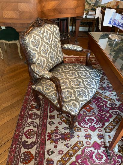 Queen's armchair in stained wood, Regency...