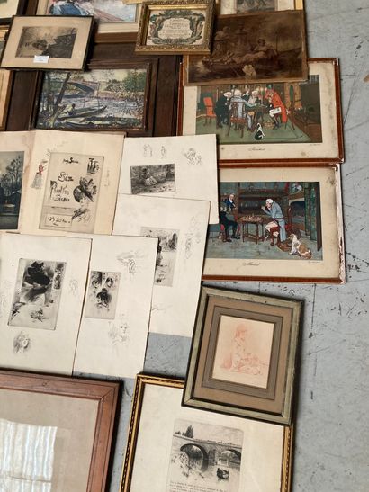 Lot of modern engravings and reproductions...