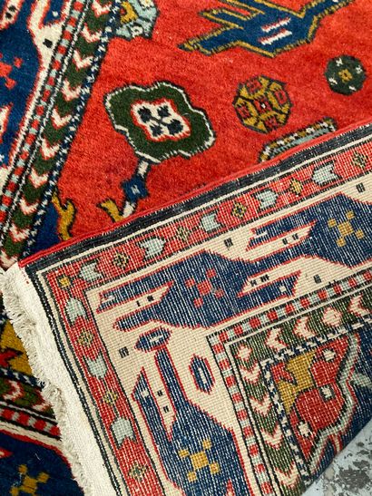 null Lot including: two carpets red and black background floral decoration

170 x...