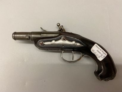 null Small flintlock naval officer's pistol, pocket (or basque) model, forced-fire...