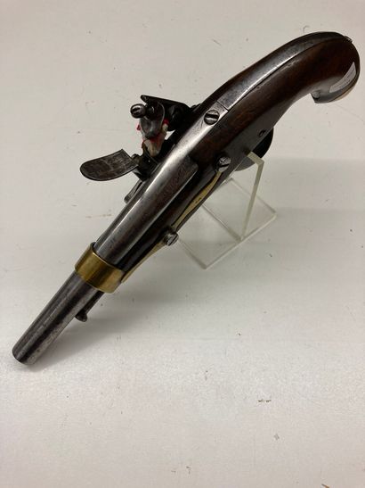 null Flintlock cavalry pistol, model year XIII, barrel stamped and dated 1811, breechblock...