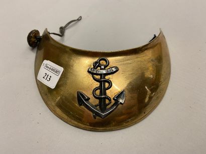 Navy infantry officer's collar, gilded brass...