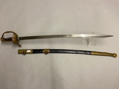 null Officer's saber of navy or marine infantry of the type 1845, guard in gilded...