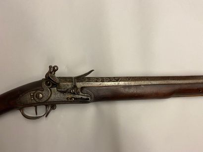 null Very strong and curious flintlock rifle called "de hune", huge iron barrel,...