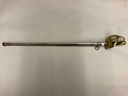 Officer's saber of large cavalry model 1896, brass guard with five branches, right...