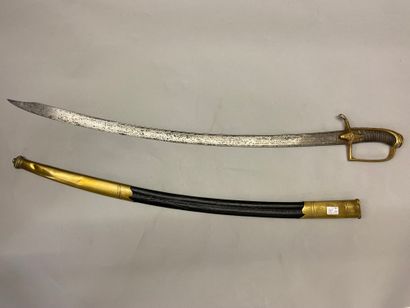 null Officer's saber, gilded brass single-branch guard modeled after those of junior...