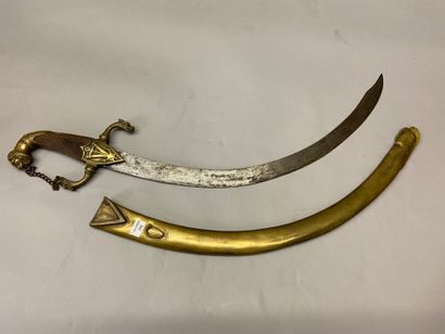 null Fancy saber of naval artillery or arsenal guard, brass guard à la Marengo, with...